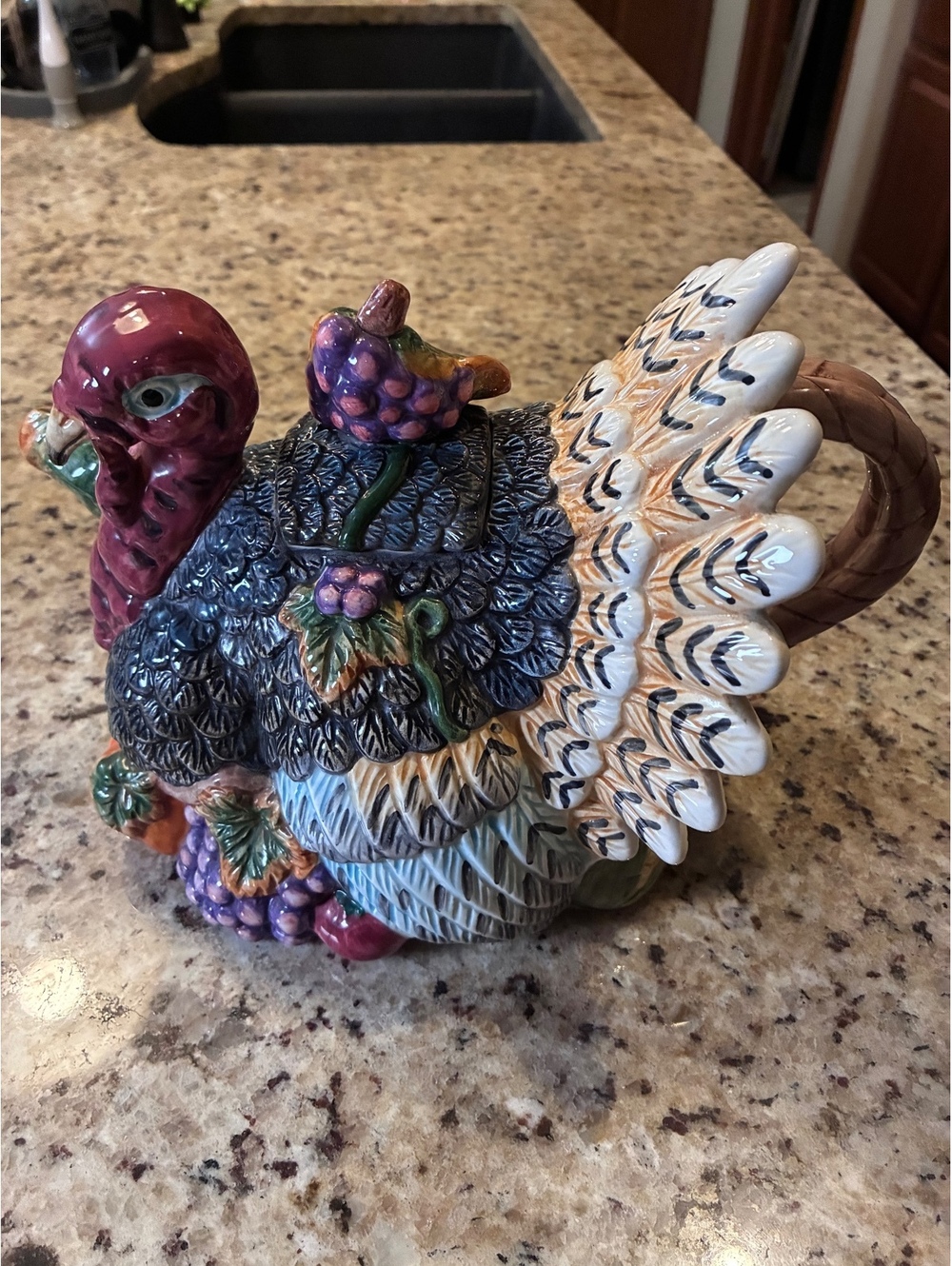 Vintage Ceramic Thanksgiving Turkey Harvest Teapot / Pitcher – Fall Decor